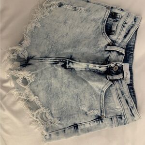 Kancan Denim Frayed Hem Women's Shorts